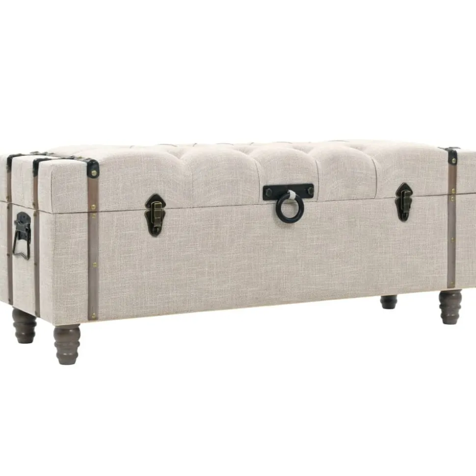 vidaXL Opbergbankenset 112x37x45 cm massief hout en staal 3-delig