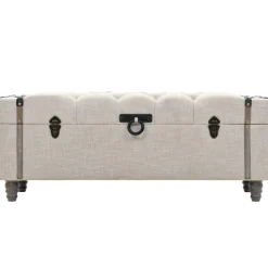 vidaXL Opbergbankenset 112x37x45 cm massief hout en staal 3-delig