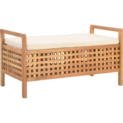 vidaXL Opbergbankje 93x49x49 cm massief walnotenhout