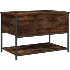vidaXL Opbergbankje 70x42,5x47 cm bewerkt hout gerookt eikenkleurig