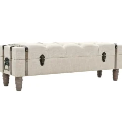 vidaXL Opbergbankje 111x34x37 cm massief hout en staal