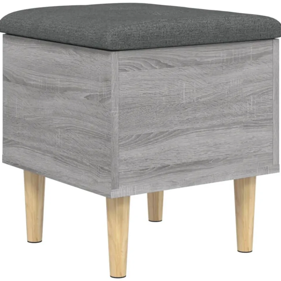 vidaXL Opbergbankje 42x42x46 cm bewerkt hout grijs sonoma eikenkleurig