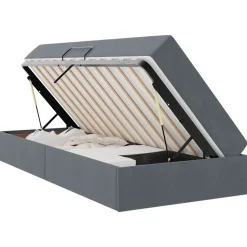 vidaXL Opbergbed met matras met matras Donkergrijs 90 x 190 cm Fluweel