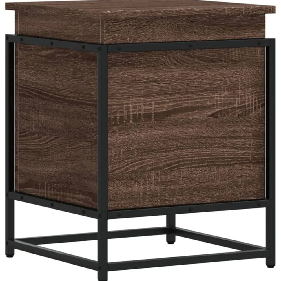 vidaXL Opbergbox met deksel 40x40x51,5 cm bewerkt hout bruin eiken