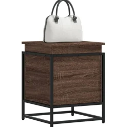 vidaXL Opbergbox met deksel 40x40x51,5 cm bewerkt hout bruin eiken