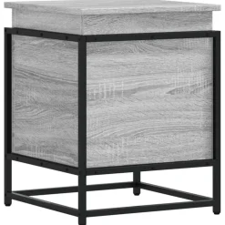 vidaXL Opbergbox met deksel 40x40x51,5 cm bewerkt hout grijs sonoma