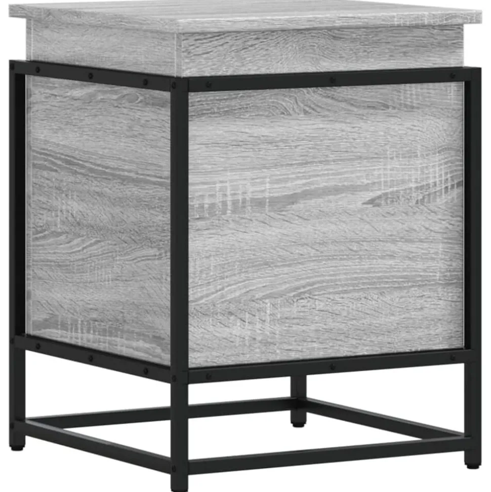 vidaXL Opbergbox met deksel 40x40x51,5 cm bewerkt hout grijs sonoma