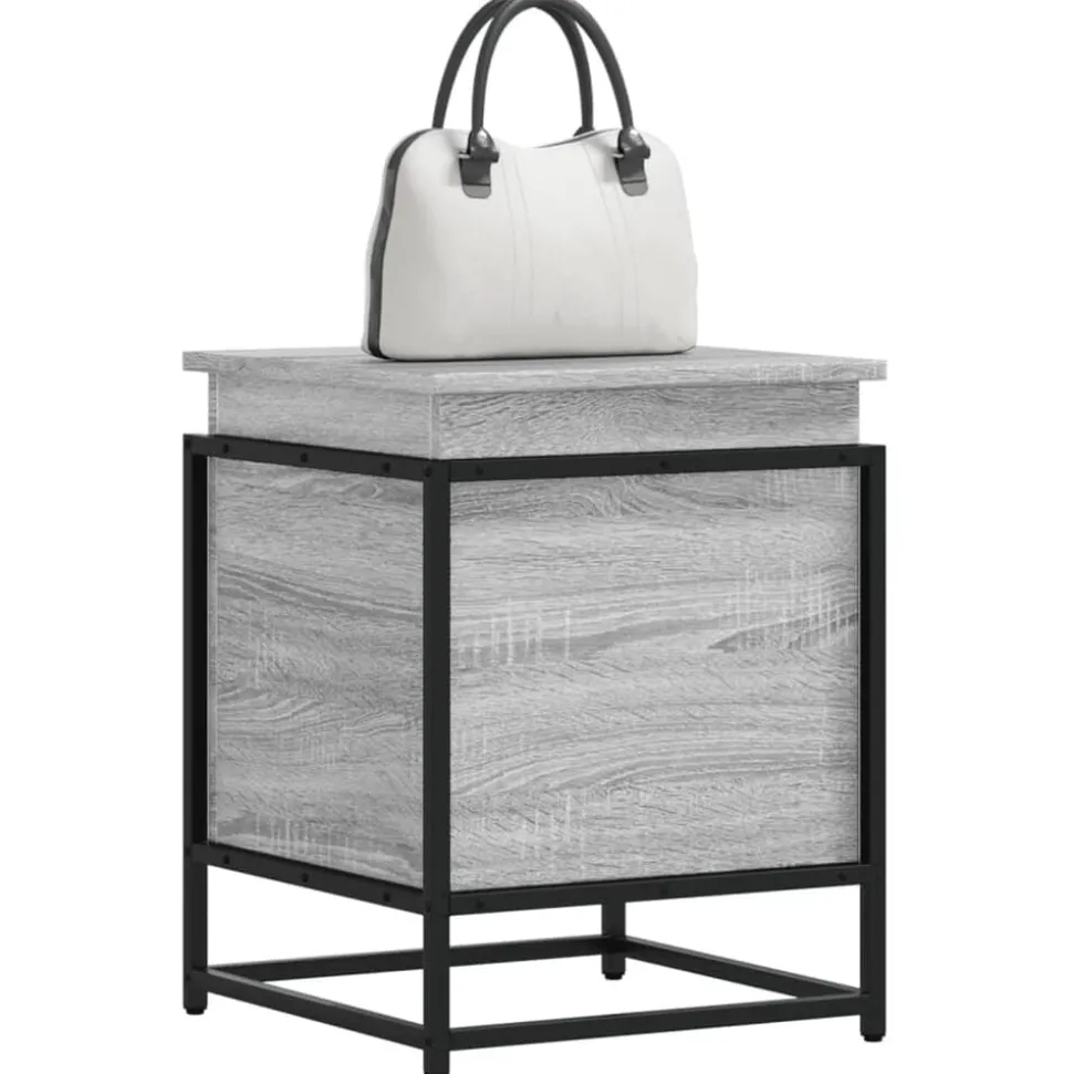 vidaXL Opbergbox met deksel 40x40x51,5 cm bewerkt hout grijs sonoma
