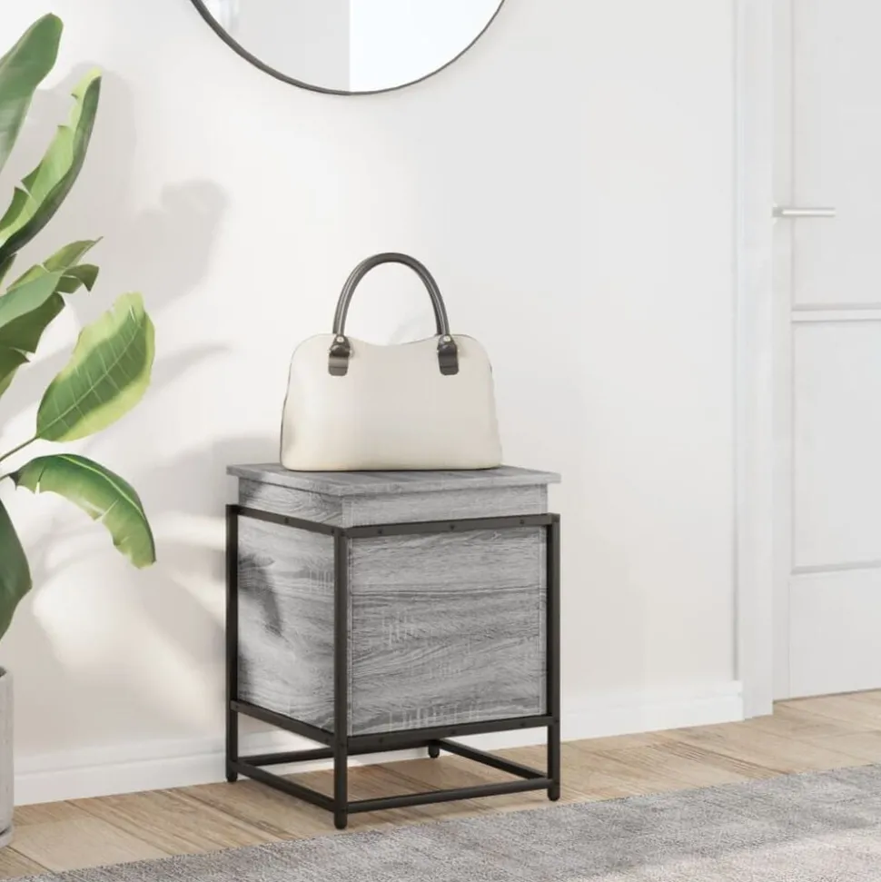 vidaXL Opbergbox met deksel 40x40x51,5 cm bewerkt hout grijs sonoma