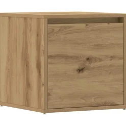 vidaXL Opbergbox met lade 40,5x40x40 cm bewerkt hout artisanaal eiken