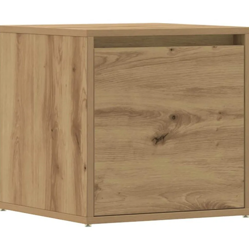 vidaXL Opbergbox met lade 40,5x40x40 cm bewerkt hout artisanaal eiken