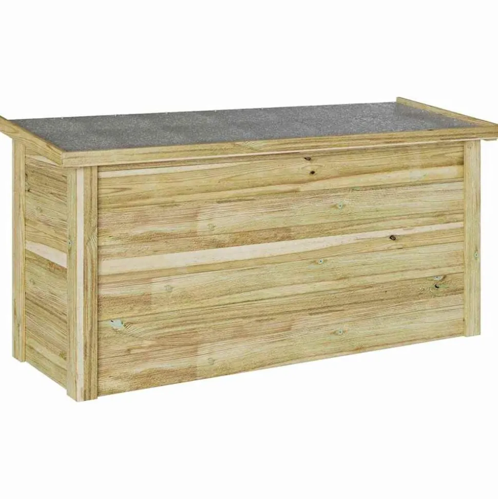 vidaXL Opbergbox Naturel 119 x 44,5 x 58 cm Geïmpregneerd grenenhout