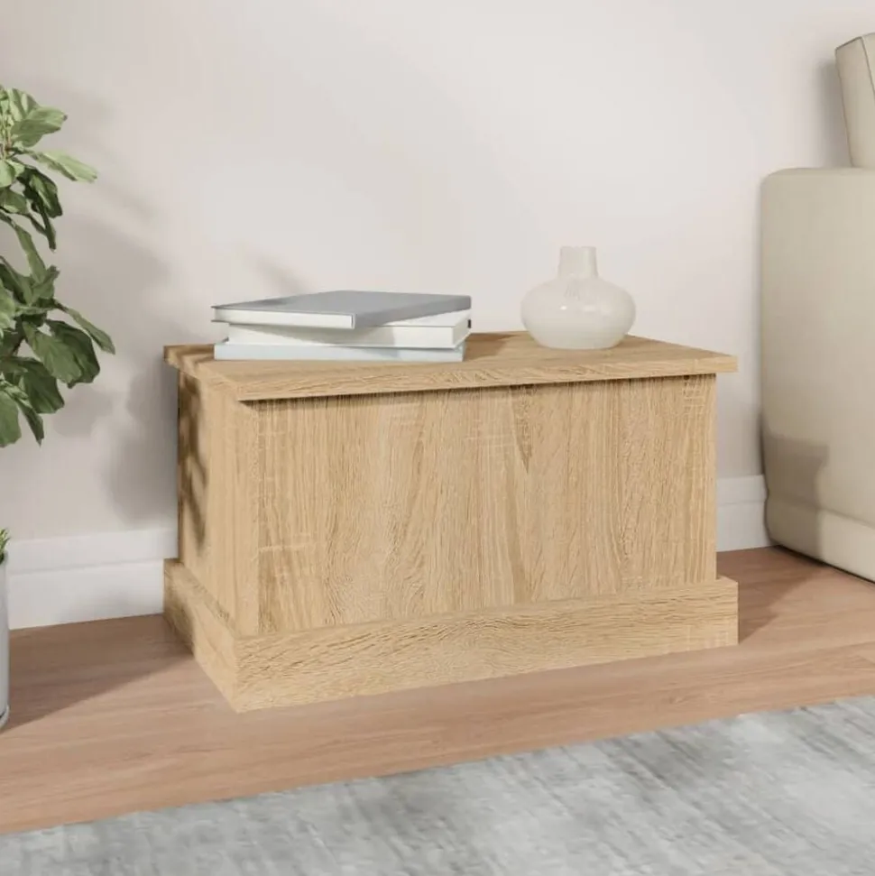 vidaXL Opbergbox Sonoma Eiken 50x30x28 cm Bewerkt Hout