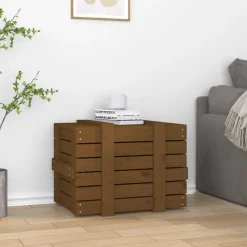 vidaXL Opbergbox 58x40,5x42 cm massief grenenhout honingbruin