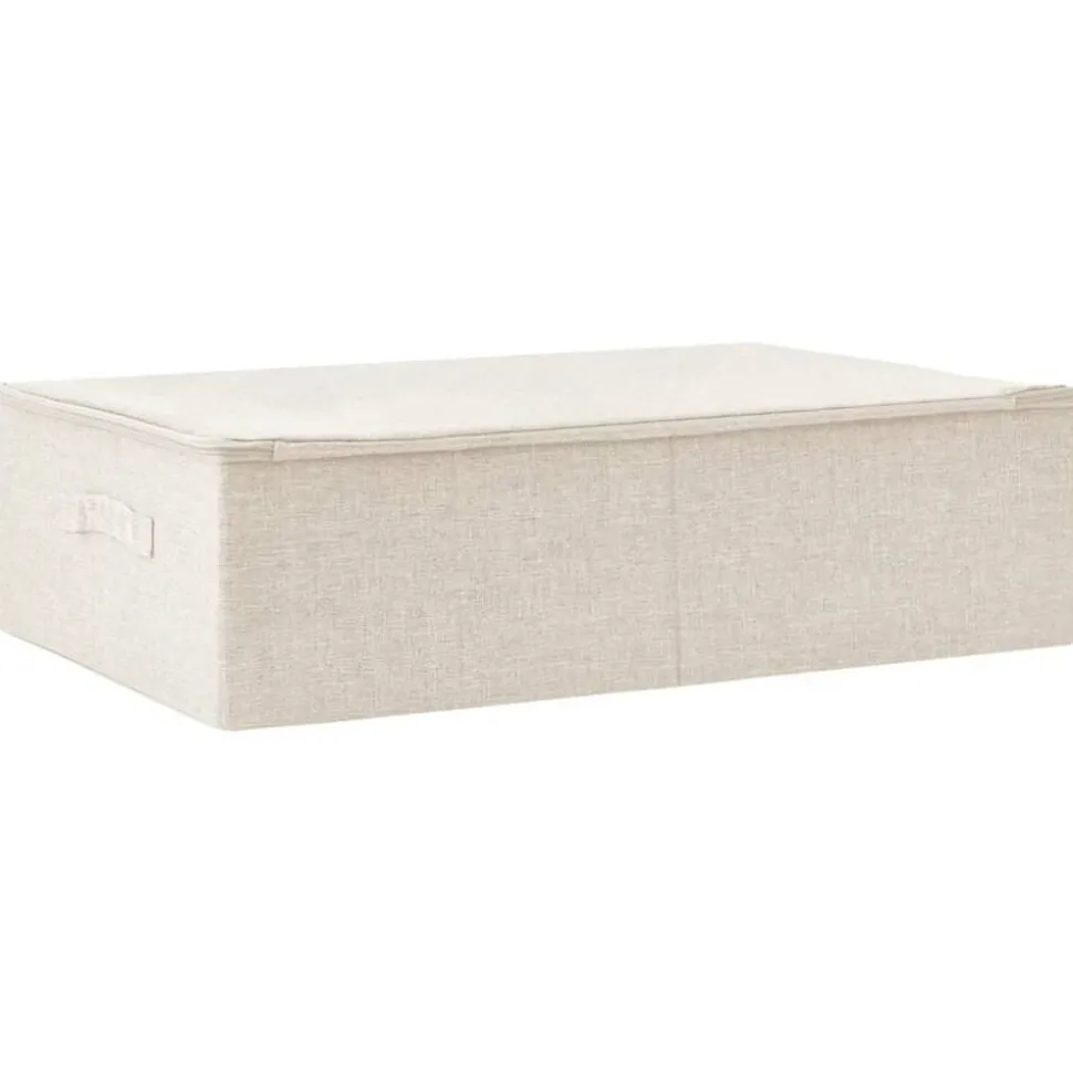 vidaXL Opbergbox 70x40x18 cm stof crèmekleurig