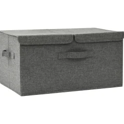 vidaXL Opbergbox 50x30x25 cm stof antracietkleurig