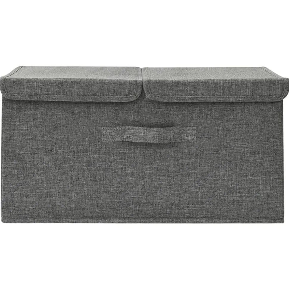vidaXL Opbergbox 50x30x25 cm stof antracietkleurig