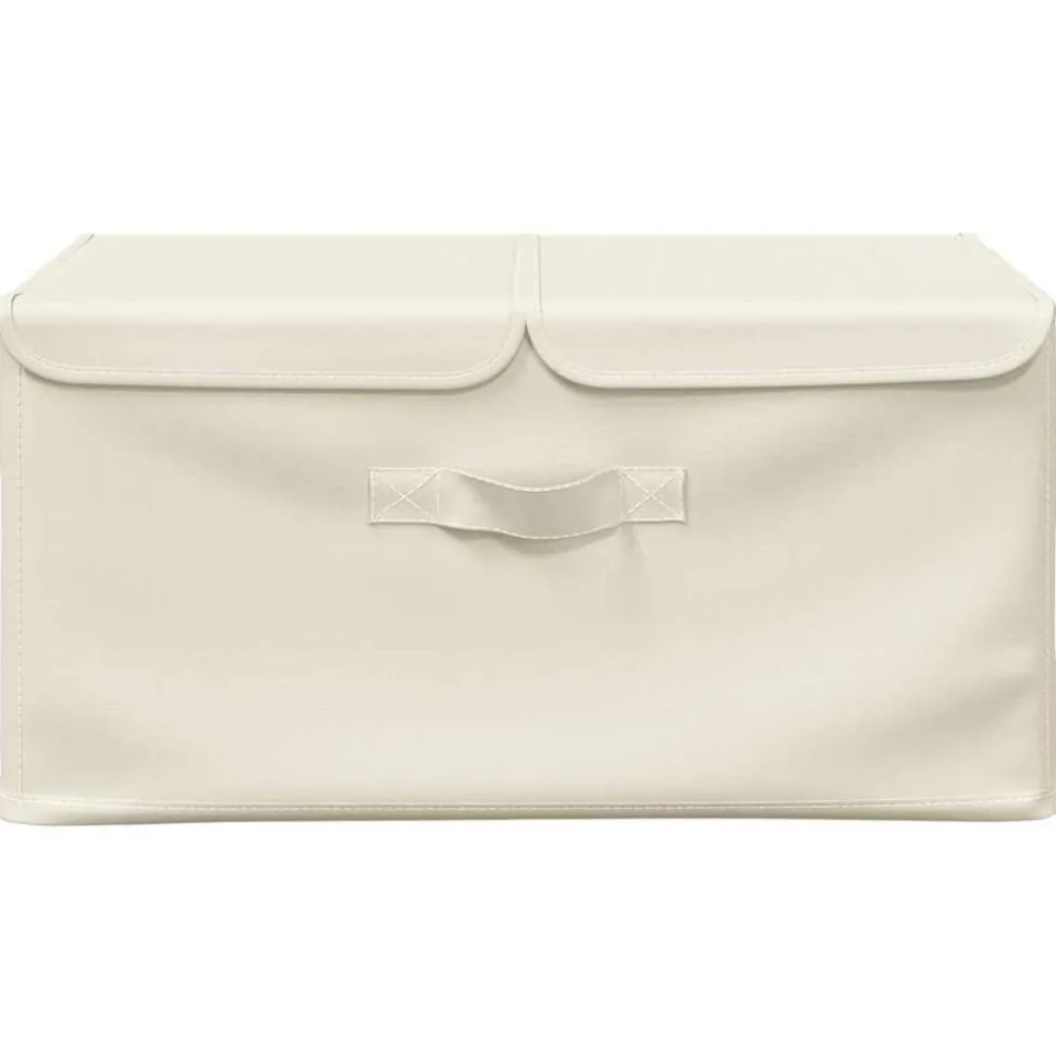 vidaXL Opbergbox 50x30x25 cm stof crèmekleurig