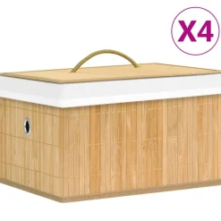 vidaXL Opbergboxen 4 st bamboe