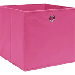 vidaXL Opbergboxen 4 st 32x32x32 cm stof roze
