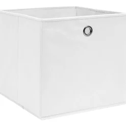 vidaXL Opbergboxen 4 st 28x28x28 cm nonwoven stof wit
