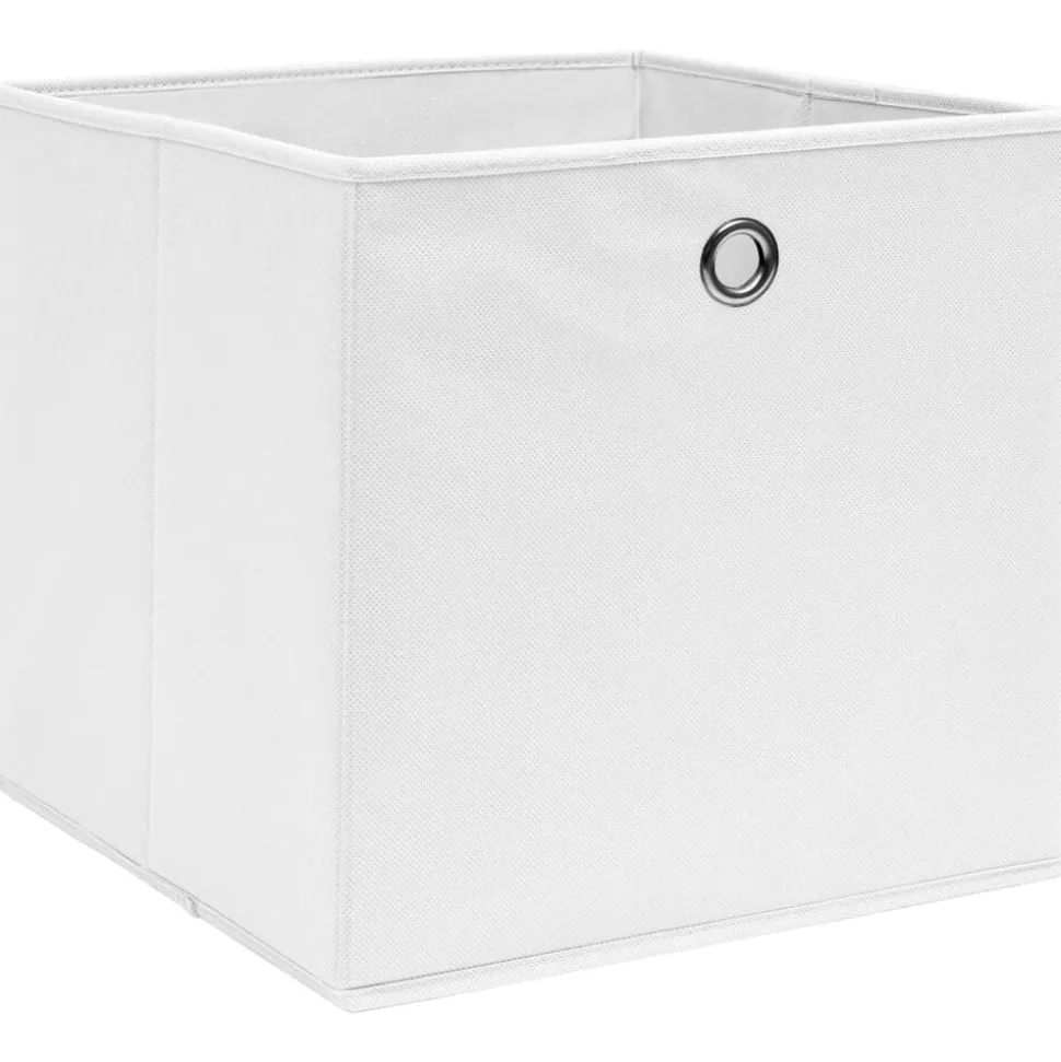 vidaXL Opbergboxen 4 st 28x28x28 cm nonwoven stof wit