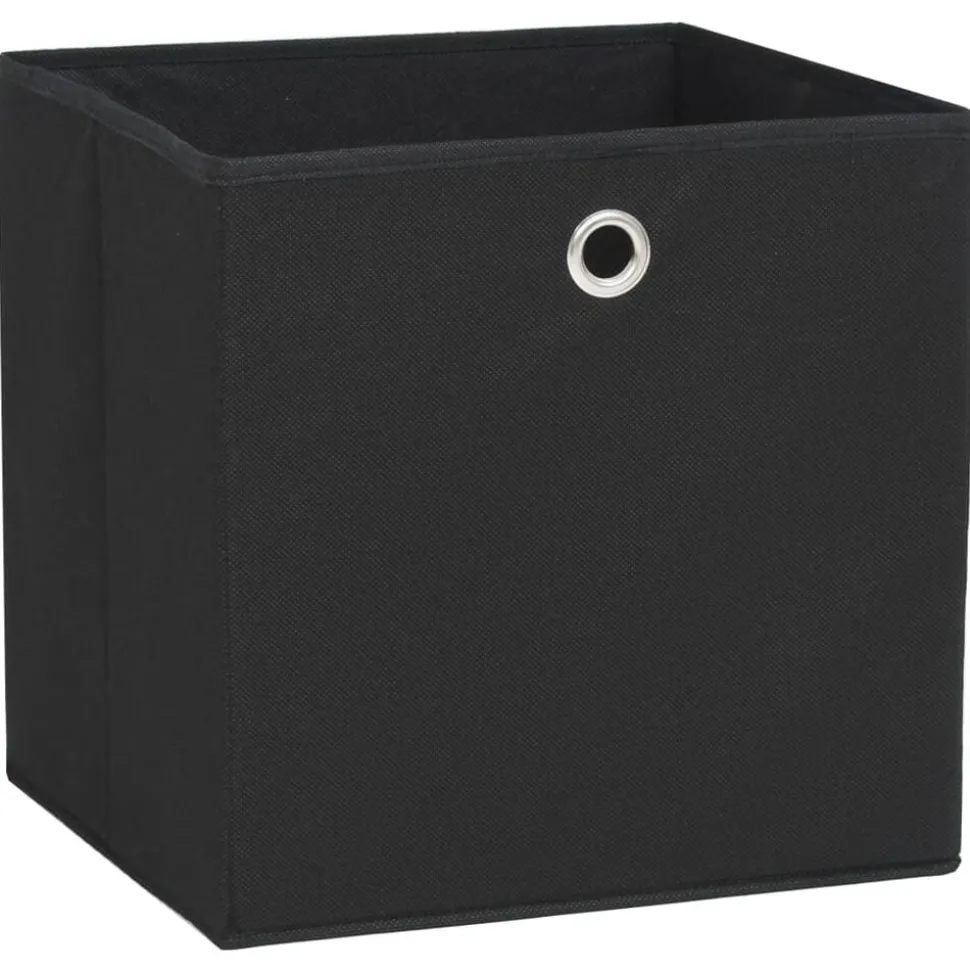 vidaXL Opbergboxen 4 st 28x28x28 cm nonwoven stof zwart
