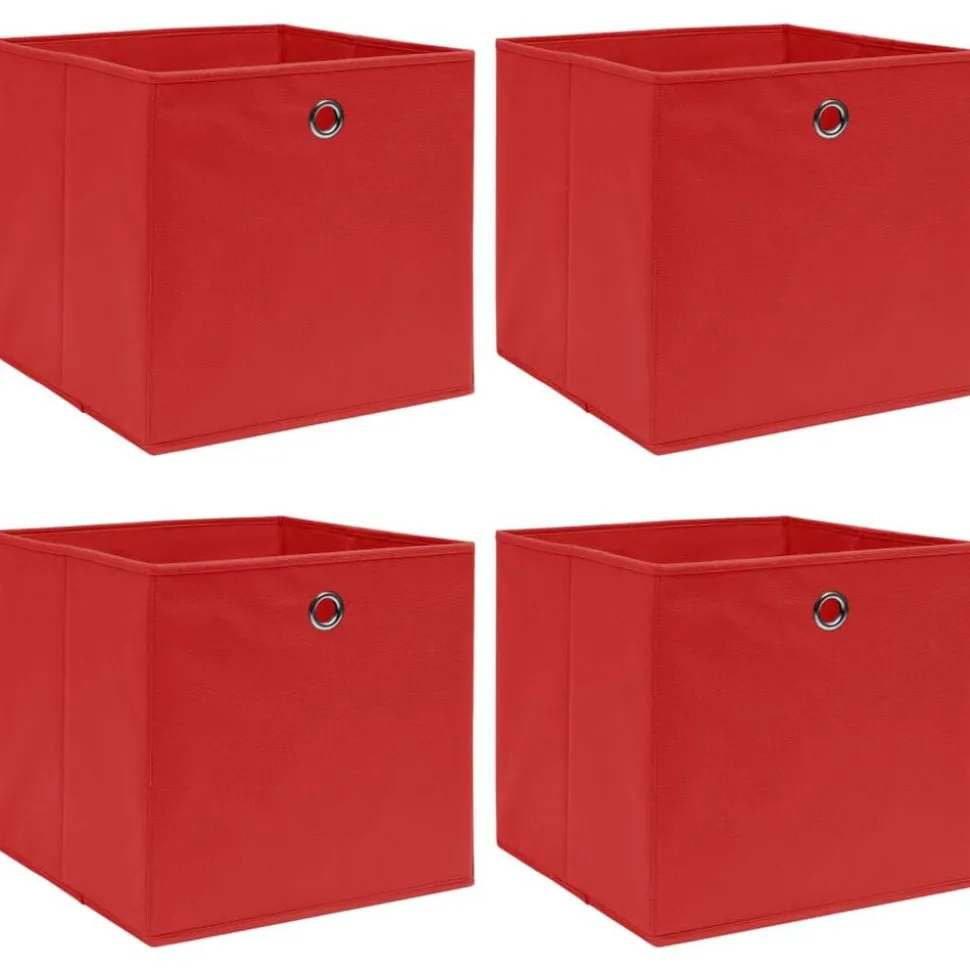 vidaXL Opbergboxen 4 st 32x32x32 cm stof rood