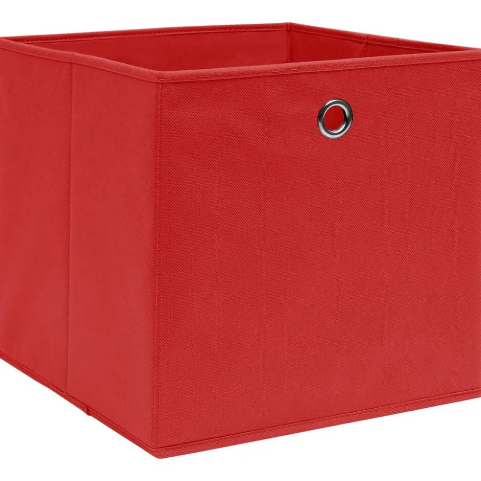 vidaXL Opbergboxen 4 st 32x32x32 cm stof rood
