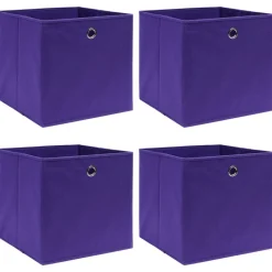 vidaXL Opbergboxen 4 st 32x32x32 cm stof paars