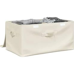 vidaXL Opbergboxen 2 st 43x34x23 cm stof crèmekleurig