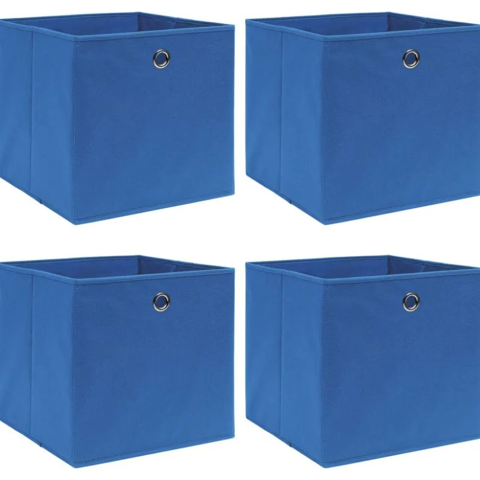 vidaXL Opbergboxen 4 st 32x32x32 cm stof blauw
