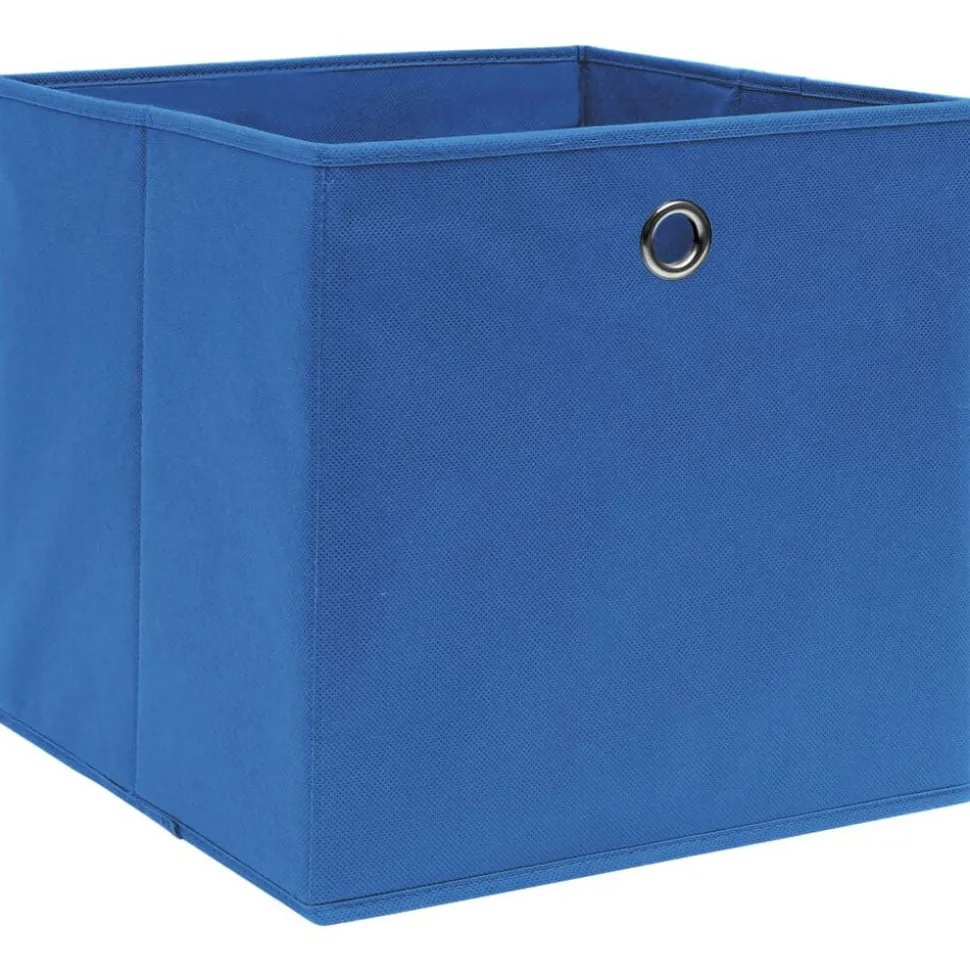 vidaXL Opbergboxen 4 st 32x32x32 cm stof blauw