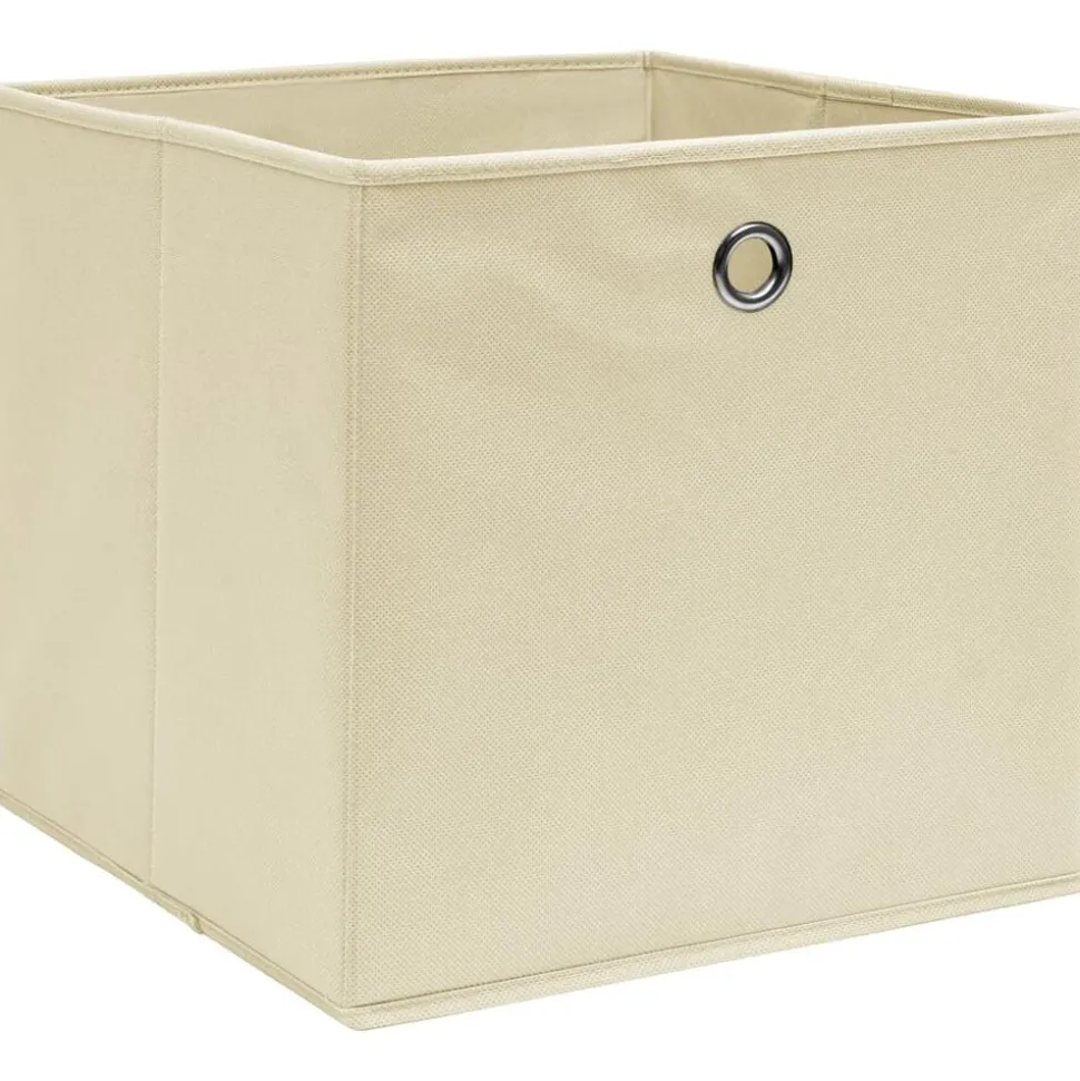 vidaXL Opbergboxen 4 st 32x32x32 cm stof crèmekleurig