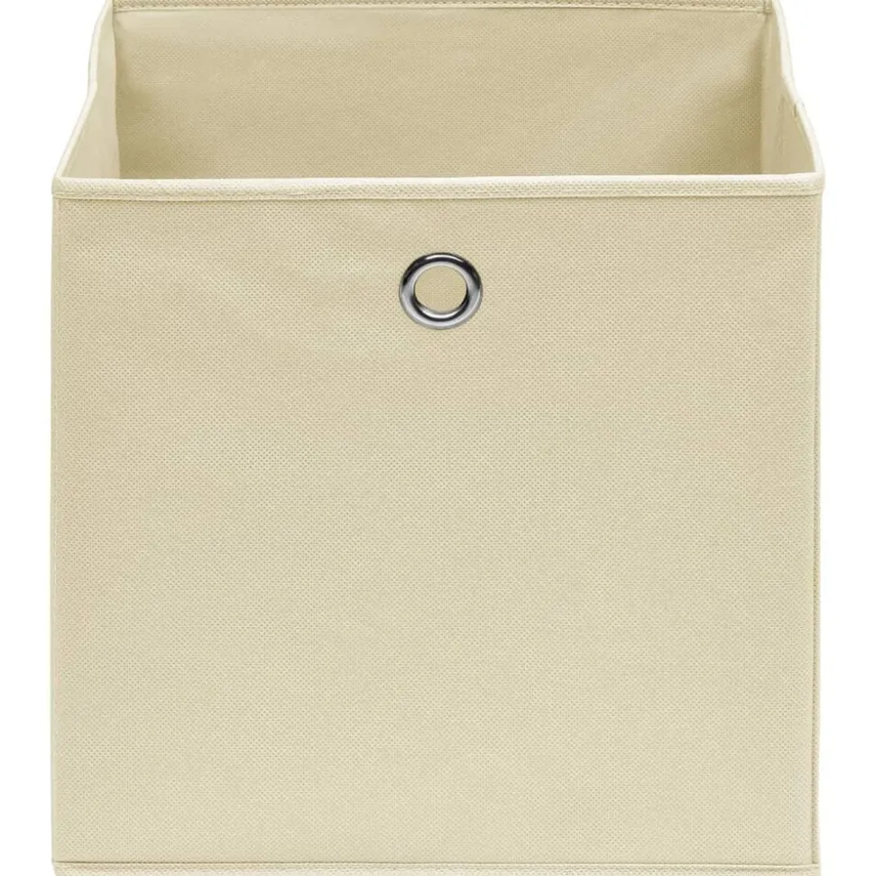 vidaXL Opbergboxen 4 st 32x32x32 cm stof crèmekleurig