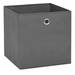 vidaXL Opbergboxen 4 st 28x28x28 cm nonwoven stof grijs
