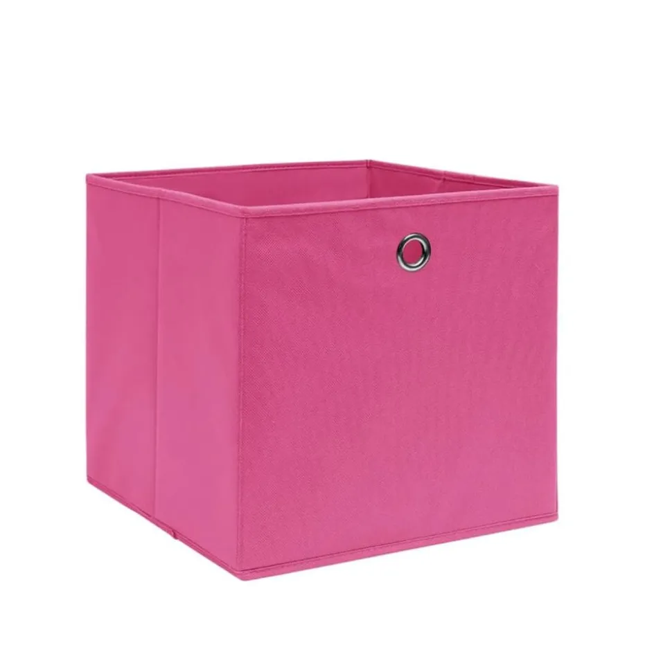 vidaXL Opbergboxen 4 st 28x28x28 cm nonwoven stof roze
