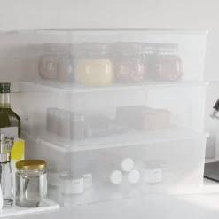 vidaXL Opbergboxen kunststof 3 st stapelbaar 25 L