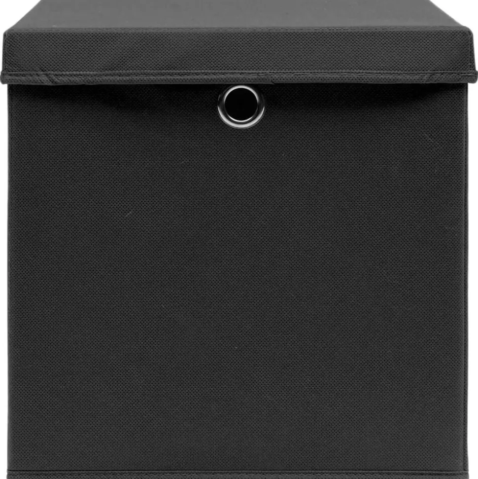 vidaXL Opbergboxen met deksel 4 st 32x32x32 cm stof zwart