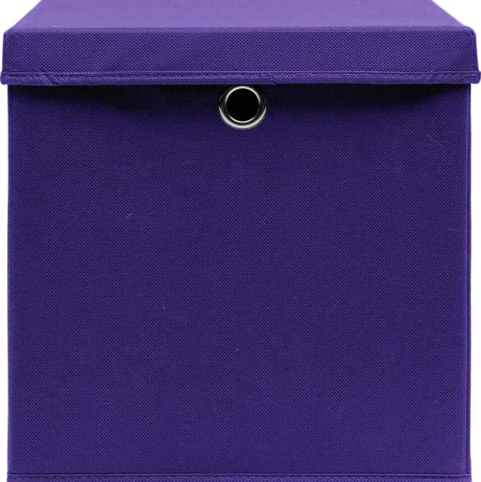 vidaXL Opbergboxen met deksel 4 st 28x28x28 cm paars