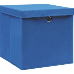 vidaXL Opbergboxen met deksel 4 st 28x28x28 cm blauw