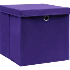 vidaXL Opbergboxen met deksel 4 st 32x32x32 cm stof paars