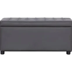vidaXL Opberghocker 87,5 cm kunstleer grijs