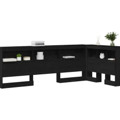 vidaXL Opberghoofdbord met plank Zwart Eiken 80 cm Bewerkt hout