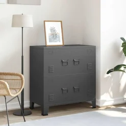vidaXL Opbergkast industrieel 75x40x80 cm staal antracietkleurig