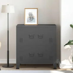 vidaXL Opbergkast industrieel 75x40x80 cm staal antracietkleurig