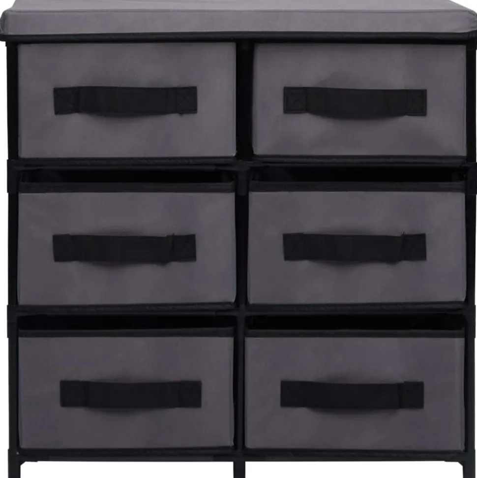 vidaXL Opbergkast met 6 lades 55x29x55 cm staal grijs