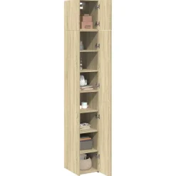 vidaXL Opbergkast smal 30x42,5x225 cm bewerkt hout sonoma eikenkleurig