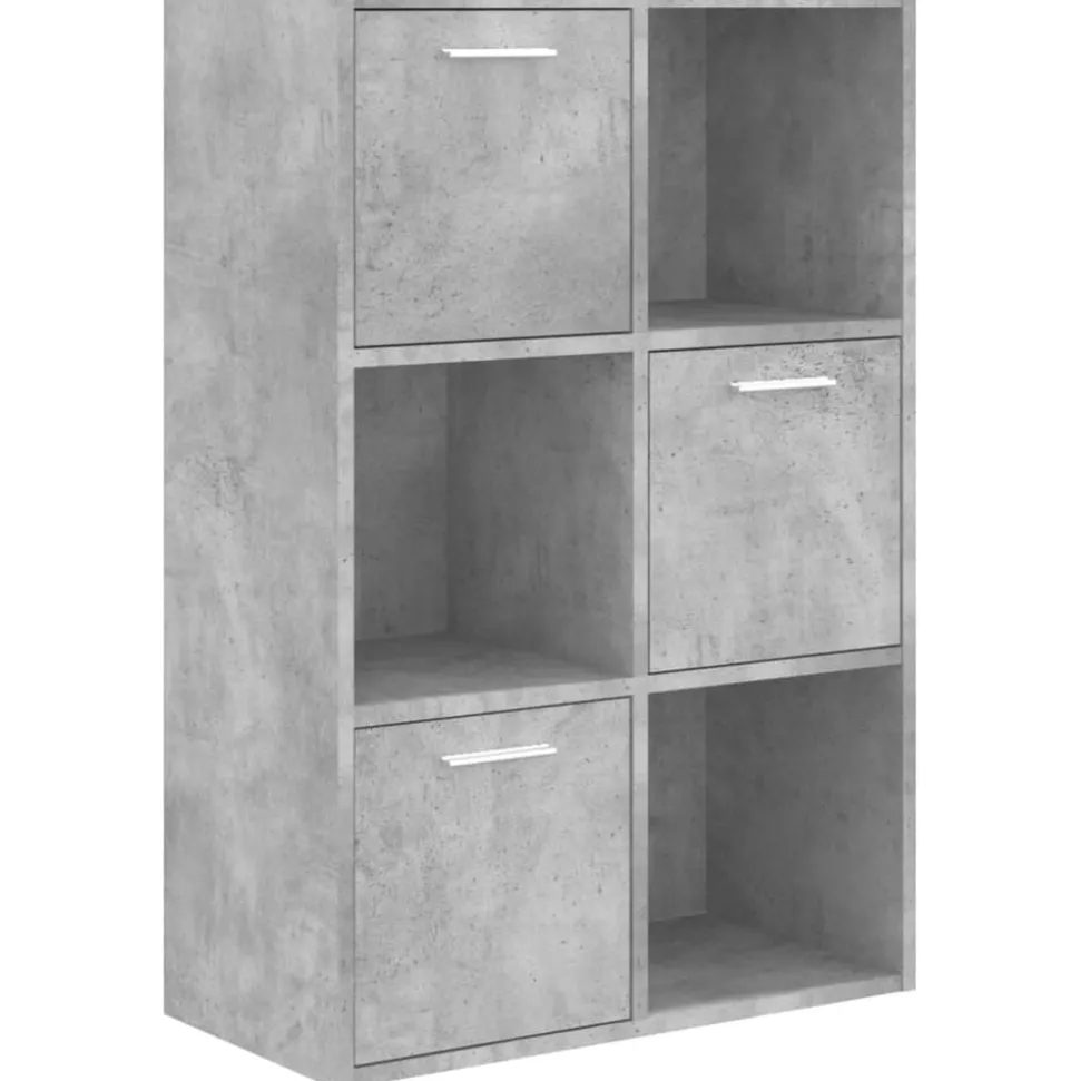 vidaXL Opbergkast 60x29,5x90 cm bewerkt hout betongrijs