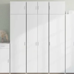 vidaXL Opbergkast 70x42,5x225 cm bewerkt hout wit